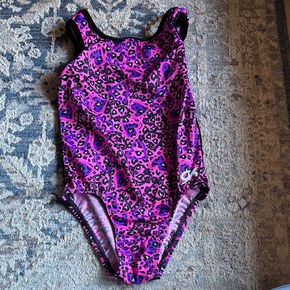Pink Leopard Print Leotardsize 6